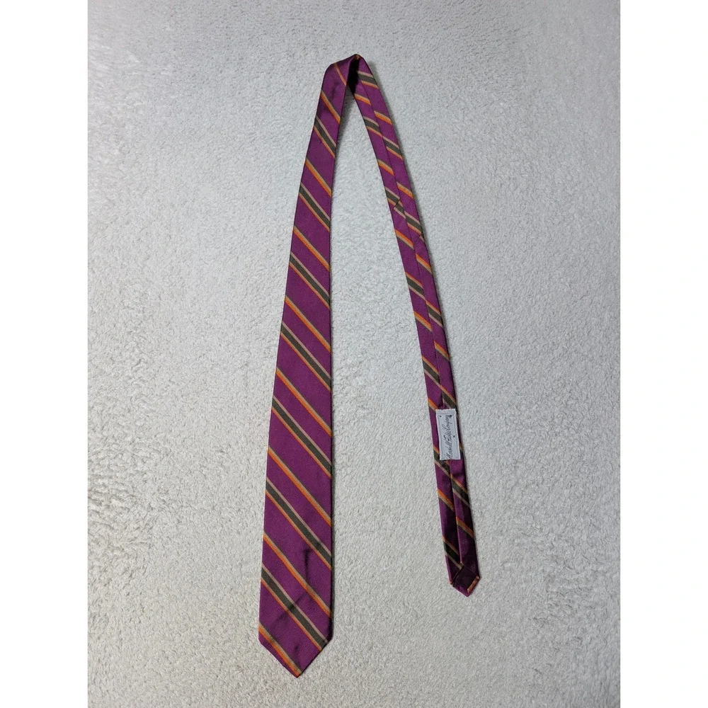 Chaps Ralph Lauren‎ Necktie Mens OS Purple Striped Silk Marshall Field Vintage